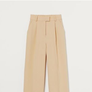 H&M - Beige/Tan Wide Leg Trousers/Pants